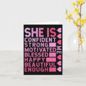 Ze is vol vertrouwen sterk gemotiveerd gelukkig mo kaart (Gele Bloem)