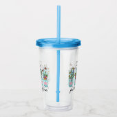 Ze is vol vuur - Levendige Bloemenbekrachtiging Acryl Drinkbeker (Rechts)