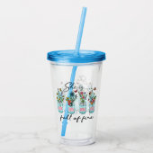 Ze is vol vuur - Levendige Bloemenbekrachtiging Acryl Drinkbeker (Achterkant)