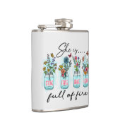 Ze is vol vuur - Levendige Bloemenbekrachtiging Heupfles (Rechts)