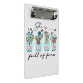 Ze is vol vuur - Levendige Bloemenbekrachtiging Mini Klembord (Schuin)