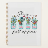 Ze is vol vuur - Levendige Bloemenbekrachtiging Planner (Voorkant)