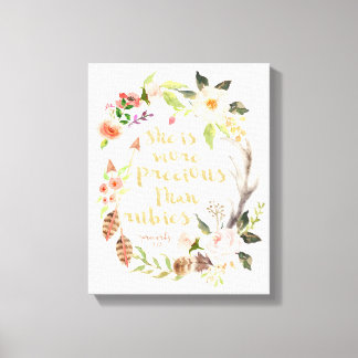 Ze is waardevoller dan Rubies Wall Art Canvas Afdruk