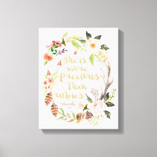 Ze is waardevoller dan Rubies Wall Art Canvas Afdruk (Voorkant)