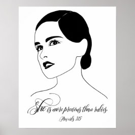 Ze is waardevoller, werkwoorden 3:15, Bijbelcitaat Poster