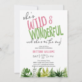 Ze is Wild en Wonderful Girl Baby shower Kaart