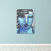 Ze is zo koud Abstract acrylportret op OSB Canvas Afdruk (Insitu (Houten vloer))