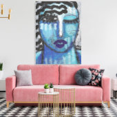 Ze is zo koud Abstract acrylportret op OSB Canvas Afdruk (Insitu (Woonkamer))