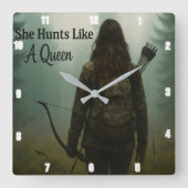 Ze jaagt als een koningin vierkante klok (Voorkant)