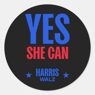 Ze kan 2024 Verkiezing President Kamala Harris 1 Ronde Sticker