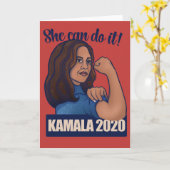 Ze kan het doen KAMALA 2020 Stem Kamala Harris Kaart (Gele Bloem)
