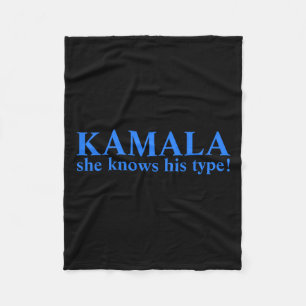 Ze kent zijn type Kamala Harris 2024 voor presiden Fleece Deken