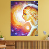 Ze kijkt naar de sterren canvas afdruk (Insitu (Woonkamer))