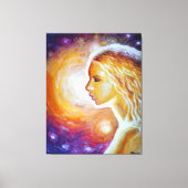 Ze kijkt naar de sterren canvas afdruk (Voorkant)