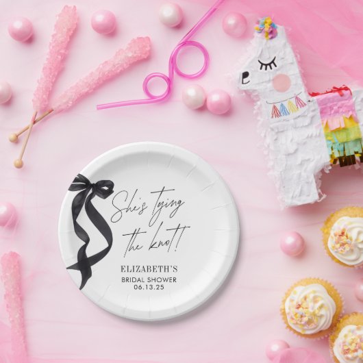 Ze Knoop De Knoop Boog Bruidsfeest  Papieren Bordje (Feest)