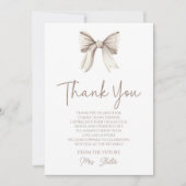 Ze Knoop De Knoop Witte Strik Bruidsdouche Bedankkaart (Voorkant)