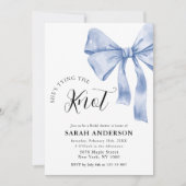 Ze Knoopt de Knoop blauwe strik Bruidsdouche  Kaart (Voorkant)