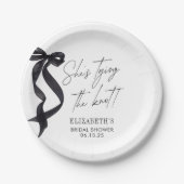 Ze Knoopt de Knoop Boog Bruidsontbijt  Papieren Bordje (Voorkant)