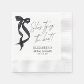 Ze Knoopt de Knoop Boog Bruidsontbijt Servet (Voorkant)