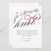 Ze Knoopt de Knoop Boog Coquette Bruidsontbijt Bedankkaart (Voorkant / Achterkant)