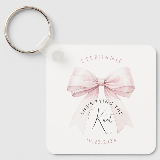 Ze Knoopt de Knoop Bruidsfeest Sleutelhanger (Voorkant)