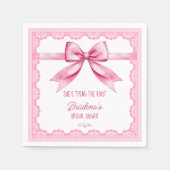 Ze knoopt de knoop bruidsmeisjesfeest bedrukt servet (Voorkant)