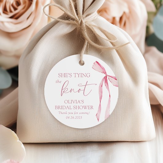 Ze Knoopt de Knoop Coquette Strik Bruidsfeest Bedankjes Labels