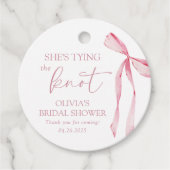 Ze Knoopt de Knoop Coquette Strik Bruidsfeest Bedankjes Labels (Voorkant)