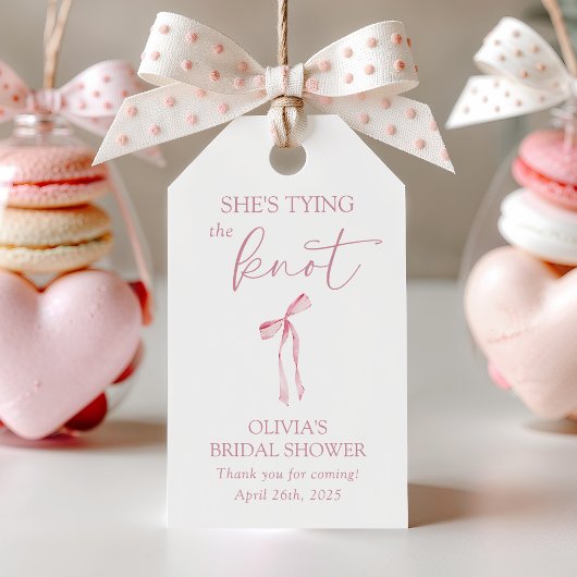 Ze Knoopt de Knoop Coquette Strik Bruidsfeest Cadeaulabel