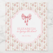 Ze Knoopt de Knoop Coquette Strik Bruidsfeest Wijn Etiket (Enkel label)