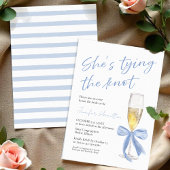 Ze knoopt de knoop door | Blue Bow-Vrijgezellenfee Kaart