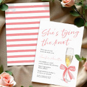 Ze knoopt de knoop door | Pink Bow-Vrijgezellenfee Kaart