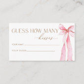 Ze knoopt de knoop door te raden hoeveel kussen informatiekaartje (Voorkant)