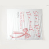 Ze knoopt de knoop door | Vrijgezellenfeest achter Wandkleed (Voorkant (horizontaal))