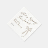 Ze knoopt de knoop door | White Bow-Vrijgezellenfe Servet (Hoek)