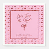 Ze Knoopt de Knoop Kersen Bruidsmeisjesfeestje Coc Servet