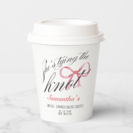 Ze Knoopt de Knoop Lint Coquette Bruidsborrel Papieren Bekers