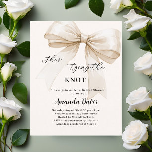 Ze knoopt de knoop nu Bridal Shower uitnodiging