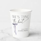 Ze Knoopt de Knoop Paarse Strik Bruidsdouche Papieren Bekers (Achterkant)