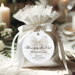 Ze Knoopt de Knoop Parels Boog Bruidsfeest Bedankjes Labels