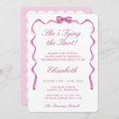 Ze Knoopt de Knoop Roze Boog Bachelorette Feestje Kaart (Voorkant / Achterkant)