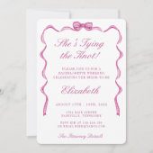 Ze Knoopt de Knoop Roze Boog Bachelorette Feestje Kaart (Voorkant)