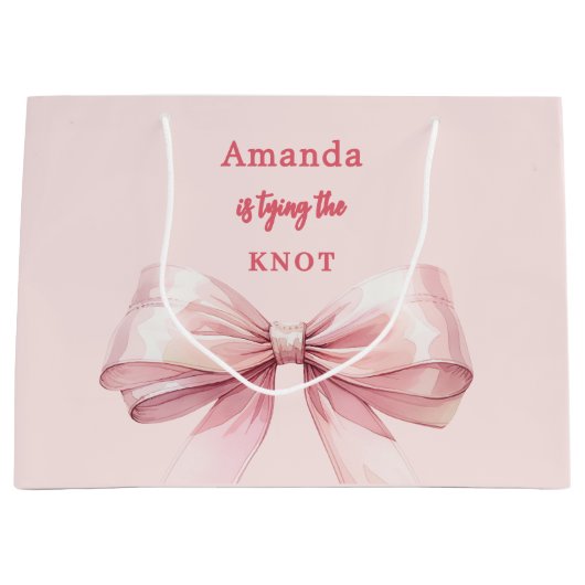 Ze knoopt de knoop Roze Bruidsdouche Groot Cadeauzakje (Voorkant)