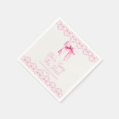 Ze Knoopt De Knoop Roze Strik Bruidsfeest Servet (Hoek)