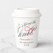 Ze Knoopt de Knoop Strik Coquette Bruidsborrel Papieren Bekers (Achterkant)