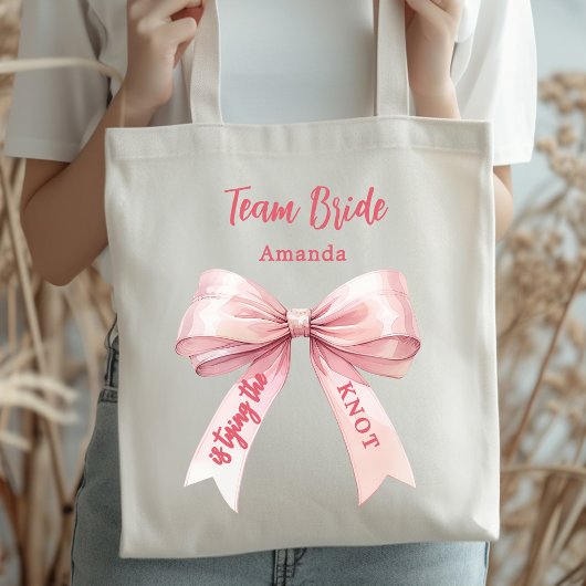 Ze knoopt de knoop Team Bruid Tote Bag