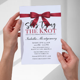 Ze Knoopt de Knoop Thema Rode Strik Kaart