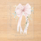 Ze knoopt de knoop Whimsical Bow bruidsdouche Acryl Uitnodigingen (Voorkant)