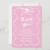 Ze Knoopt De Knoop Wispelturige Boog Bruidsmeisje  Bedankkaart (Voorkant)