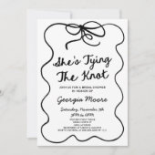 Ze Knoopt De Knoop Wonderschone Boog Bruidsfeest Kaart (Voorkant)